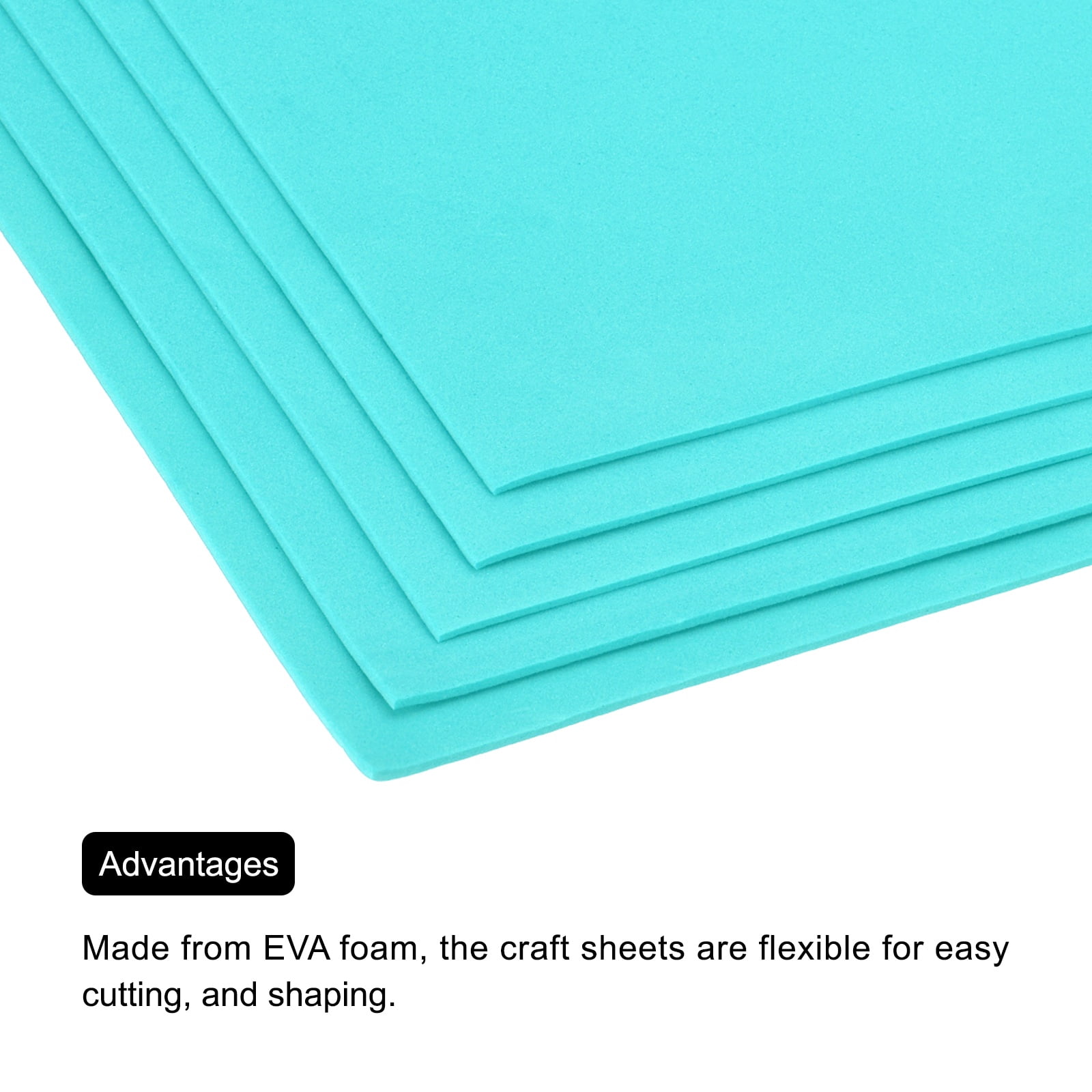 Uxcell EVA Foam Sheets Blue Green 35.4 Inch x 19.7 Inch 2mm Thick Crafts Foam Sheets for Costumes, Arts and Crafts Projects Pack of 5