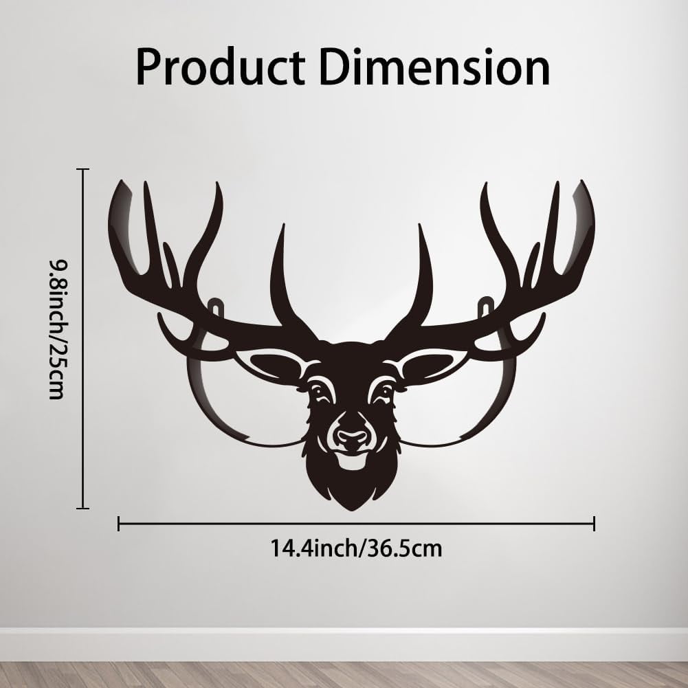 Black Deer Head Toilet Paper Roll Holder Iron Antler Toilet Paper Storage Shelf Cute Animal Toilet Paper Cabinet Deer Bathroom Wall Mounted Toilet Paper Organizer