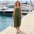 thumbnail image 2 of Women's Halter Maxi Dress, Sexy Backless Cotton Linen Long Dresses, Loose Fit Pleated Front Summer Beach Vacation Boho Sundress, 2 of 8