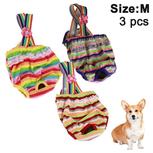 Pantalones cortos fisiológicos para perros y gatos, ropa interior para perros y gatos, pañales, diseño de tira, correa ajustada, calzoncillos sanitarios, 3 uds.