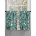 thumbnail image 5 of Pink Flowers Bathroom Window Curtain, Black Brown White Horse Country Retro Teal Light Filtering Coffee Kitchen Curtains, Bedroom Living Room Curtains 2 Panel 84"x54", 5 of 6