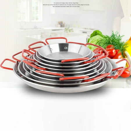 

Windfall Outdoor Stainless Steel Paella Frying Pan Seafood Dish Cheese Fruit Sugar BBQ Pot