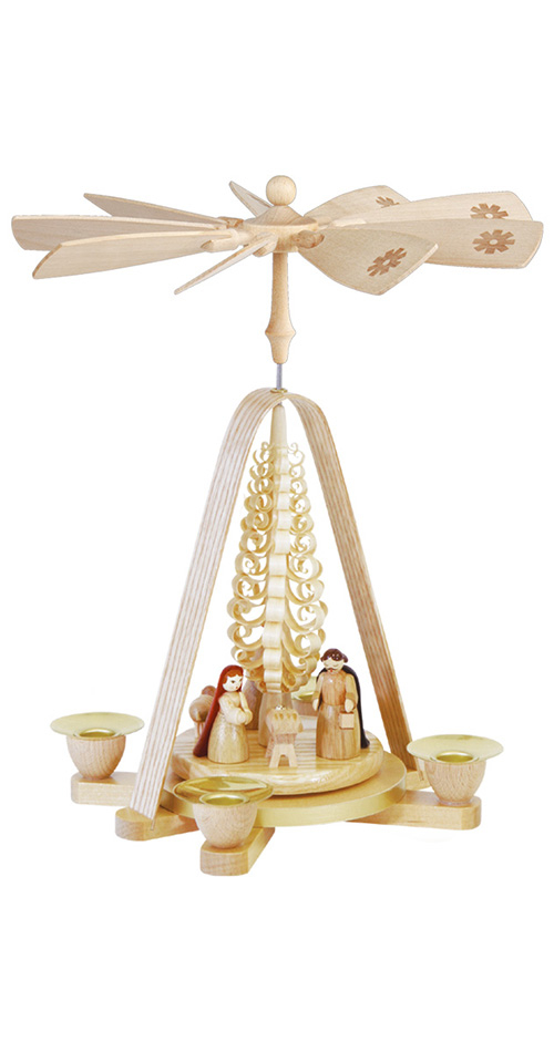 German christmas pyramid Nativity scene, height 28 cm / 11 inch