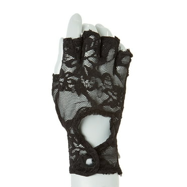 Claire's Women's Fingerless Lace Gloves, Black
