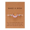thumbnail image 2 of Neinkie Crescent Moon Braided Strand Imitation Stone Resin Bracelet Adjustable Woven String Rope Cord Card Wrap Bangle Wristband, 2 of 7