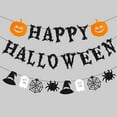 thumbnail image 5 of Decoraciones de pancartas de calabaza de Halloween, pancarta de banderines de guirnalda de feliz Halloween para paredes Puertas Interior Exterior Repisa de la chimenea del hogar, 5 of 5