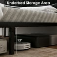 thumbnail image 3 of LUXOAK Queen Size Platform Bed Frame with LED Headboard, Charging Station and Storage, Brown, 3 of 7