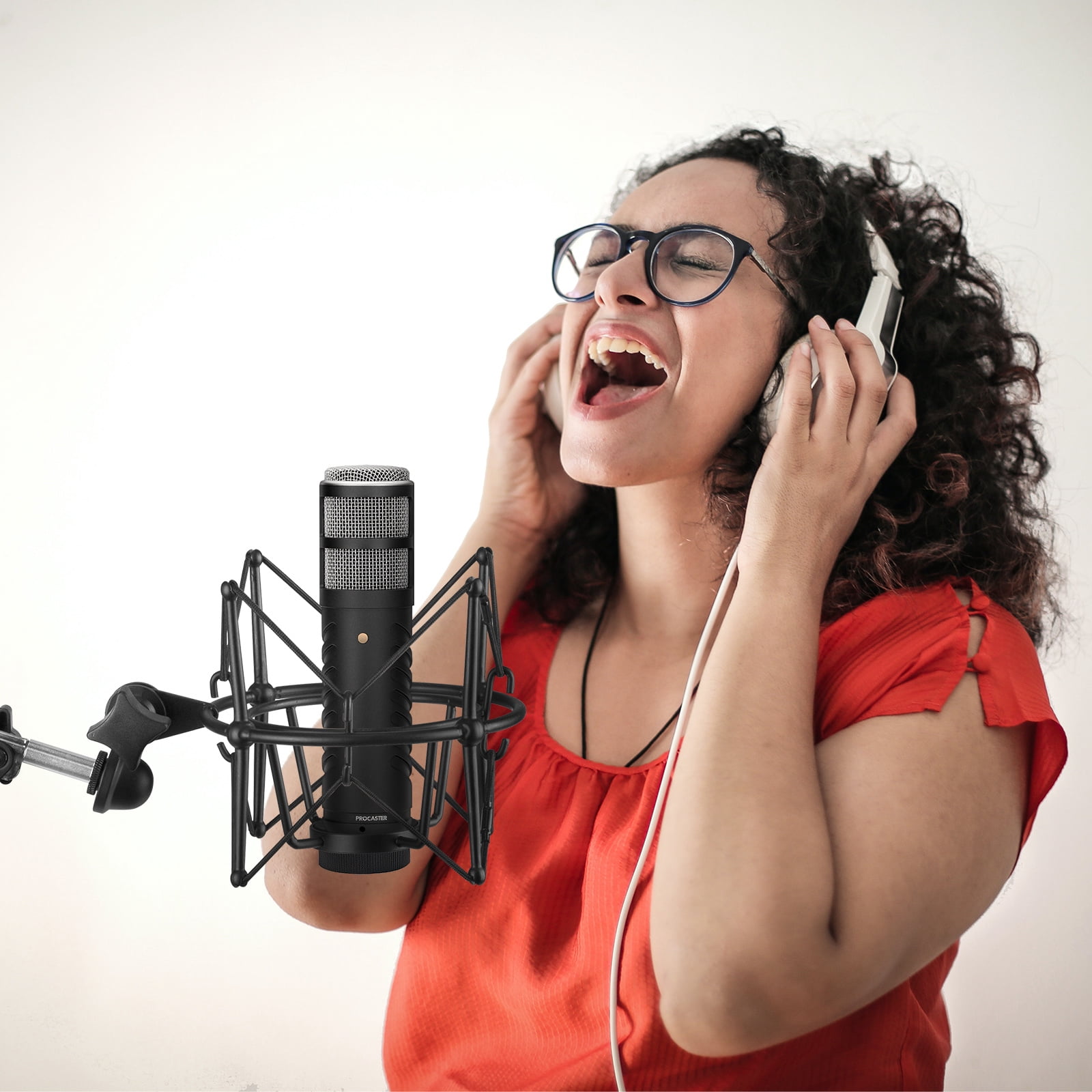 Geekria for Creators Microphone Shock Mount Compatible with Rode NT-USB, NT1-A, NT2-A, NT1000, NT2000, Procaster, K2, Mic Anti-Vibration Suspension Adapter Clamp Mic Holder Clip (Black / Metal)