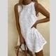 thumbnail image 5 of Vestido corto holgado con hombros descubiertos para mujer, minivestido informal de verano para vacaciones, fiesta, playa, elegante, blanco, Oficina, 5 of 5