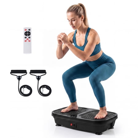 EDX Vibration Plate Exercise Machine Whole Body Workout Fitness Platform for Home Gym, Weight Loss, Toning & Wellness， Black
