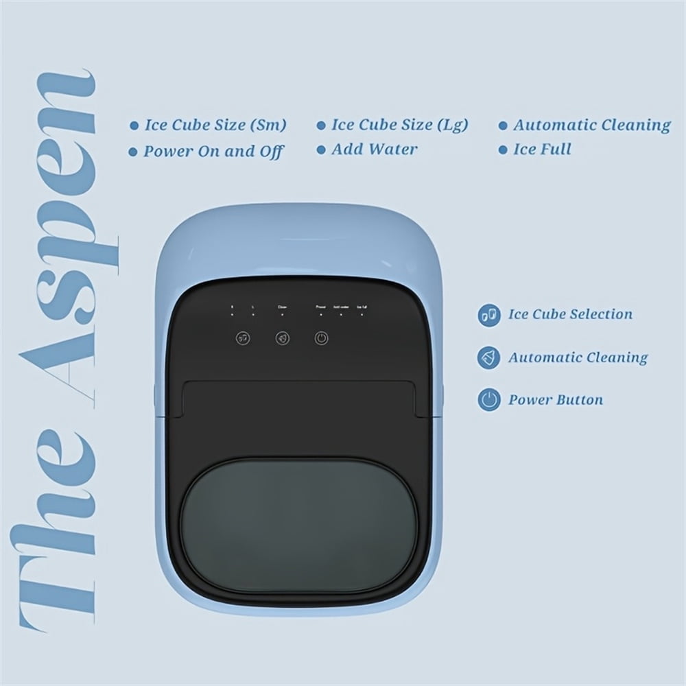 33lbs Ice Maker with UV Cleaning, One-Touch Portable Countertop Ice Machine, Blue