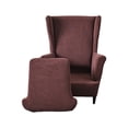 thumbnail image 1 of Becaristey Experience Ultimate Spandex Wing Back Sofa Cover Stretch Wing Chair Cover coffee, 1 of 1