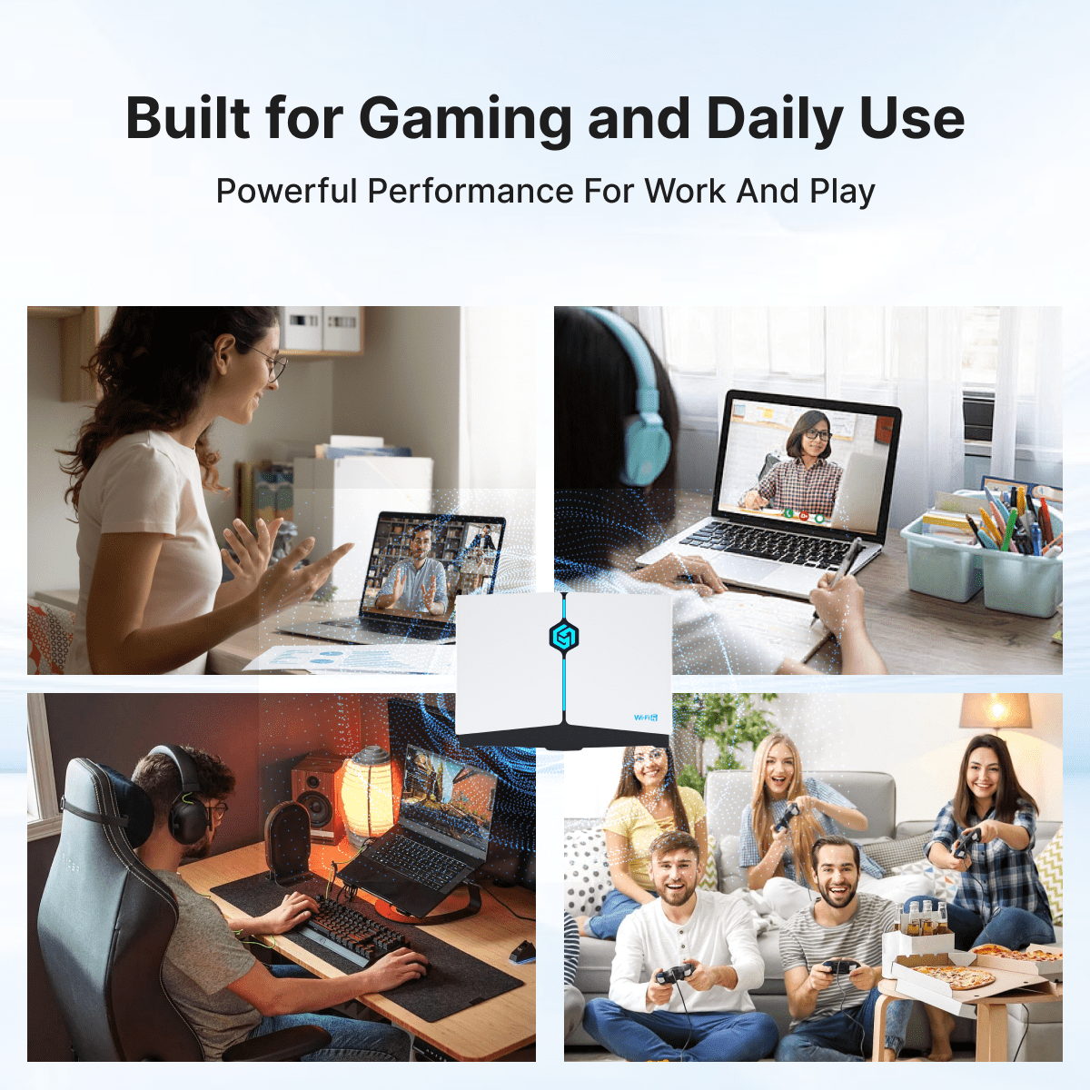 HYPEREV Gaming Router – Reduce Lag for PS/Xbox/PC – WiFi 6 AX3000 – Free 3-Month GearUP Booster