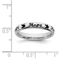 thumbnail image 5 of 925 Sterling Silver Stackable Expressions Black Enamel Hope Ring Size: 7; for Adults and Teens; for Women and Men, 5 of 5