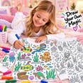 thumbnail image 6 of WOYY Girls DIY Hand Drawn Pajamas Ocean Graphic Long Sleeve Sleepwear Set PJs, Sizes 2-9, 6 of 6