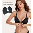 thumbnail image 4 of Exerin Women's Front Close Unlined Underwire V-Neck Racerback Bra(40B,Black), 4 of 6