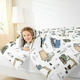 thumbnail image 4 of Homewish Kawaii Truck 3-Piece Full Size Comforter Sets for Preppy Kids Children,Cat Theme Bedding Comforter Set,Construction Vehicles Lightweight Bedding Sets,Microfiber Bedroom Decor,Reversible, 4 of 8
