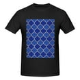 thumbnail image 4 of Bingfone Blue Gold Grid Lantern Shapes Men'S Loose Fit Short-Sleeve Pocket T-Shirt, 4 of 7