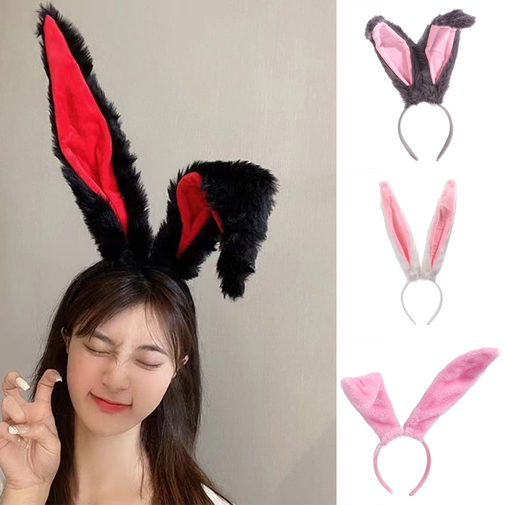 DGROEE Bunny Ears Headband Plush Rabbit Ears Bunny Cosplay Costume