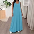 thumbnail image 2 of TFEOQRY Women's Plus Size Maxi Dress with Pockets Sleeveless Crew Neck Loose Casual Summer Long Dress, 2 of 6