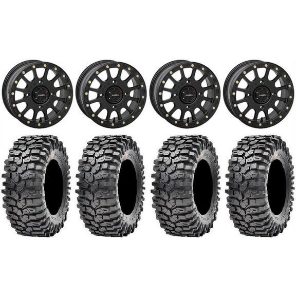 System 3 SB-5 Black 14" Wheels 32" Roxxzilla Tires Sportsman RZR Ranger