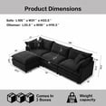 thumbnail image 3 of EHANCIS 105" Modular Sectional Sofa, 3 Seater Chenille L Shape Couch with Ottoman, Black, 3 of 11