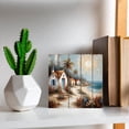 thumbnail image 5 of Cottage Coastal Landscape Wooden Box Sign Farmhouse Decor Boho Bathroom Decor Country Nursery Decor Shelf Decor Accents Wood Block Signs For Desk Decoration 5x5 In, 5 of 6
