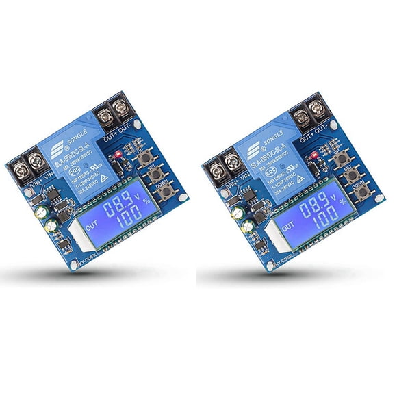 2X Corte de Bajo Voltaje, DC 6V-60V Protector de Bajo Voltaje Interruptor de Desconexión Protector de Descarga para Batería de Litio de Plomo ácido