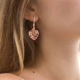 thumbnail image 5 of Filigree Heart Dangle Earrings - 14K Rose Gold Plated 925 Sterling Silver Open Heart Drop Earrings - Openwork Dangling Earring Jewelry Birthday Christmas Gifts for Women, 5 of 13