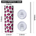 thumbnail image 3 of Animal Print 20 Oz Stainless Steel Skinny Tumbler – Vacuum Insulated Slim Travel Cup with Lid & Stainless Steel Straw, 360° Full Wrap Printed Tumbler for Home, Office & Outdoor Use, 3 of 6