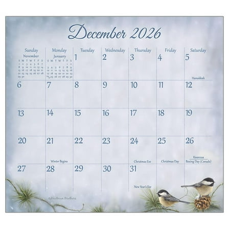 Legacy Publishing Group, Songbirds by Hautman Brothers 2026 Magnetic Calendar, 9.38'' X 8.38'', 12-Month Calendar with Perfect Binding