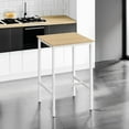thumbnail image 5 of Bar Table, Small Kitchen Dining Table, High Top Pub Table, Height Cocktail Table for Living Room Party, Sturdy Metal Frame, 23.6 x 23.6 x 36.2 Inches for Narrow Spaces, Oak Beige and White, 5 of 8