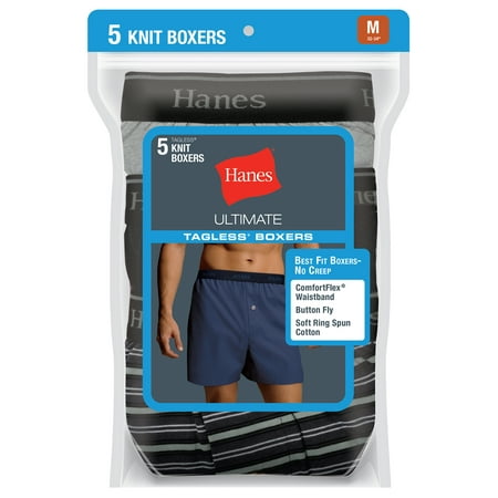 Hanes - Hanes Men's Ultimate ComfortSoft Knit Boxer, 5-Pack - Walmart ...