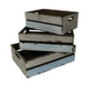 Set of 3 Vibrantly Colored Two Tone Wood Crates 15.25"