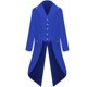 thumbnail image 5 of Abrigo de uniforme de esmoquin retro punk de moda largo de color sólido para hombre, 5 of 5
