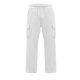 thumbnail image 6 of sdhkgrrt Men Plus Size Corduroy Cargo Pants Loose Fit Ribbed Casual Solid Long Track Trousers Outdoor Athletic Breathable Hiking Pants, White L, 6 of 9