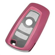 TANGSEN Smart Key Fob Case Pink TPU Protective Cover Compatible with BMW 1 3 4 5 6 7 Series GT3 GT5 M5 M6 X3 X4 3 4