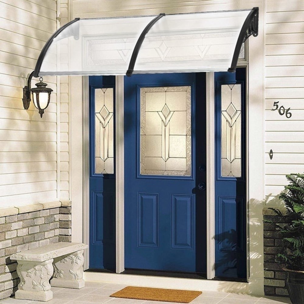 78"x39" Window Awning, Modern Polycarbonate Cover Front Door Awnings, Patio Eaves Canopy