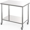 thumbnail image 2 of Acekid Stainless Steel Work Table, 36"x 24" NSF Commercial Prep Table with Adjustable Undershelf & Lockable Casters, Heavy Duty 1000 LBS Workstation for Restaurant, Hotel, Home, 2 of 7