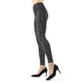 thumbnail image 3 of MeMoi Mulga High-Waisted Black Snakeskin Leggings - Womens - Female (Medium/Large, Black), 3 of 5