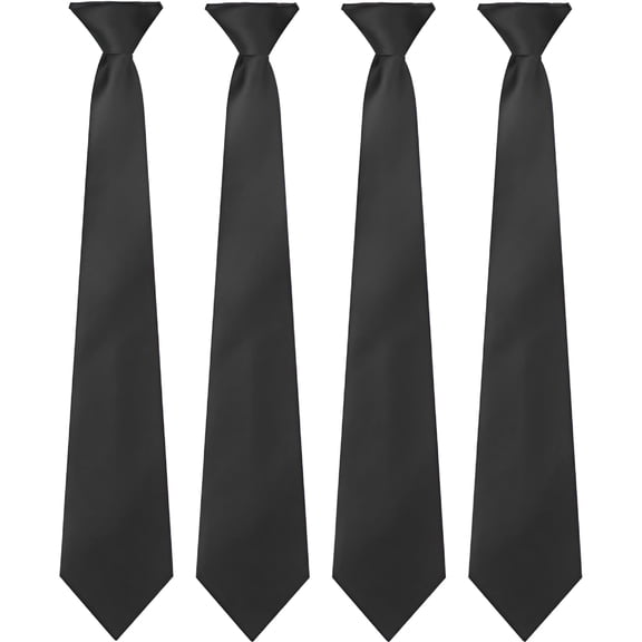 TELOLY 4Pcs 20Inch Men'S Clip-On Ties Solid Color Men'S Tie Pre Tied Clip on Ties for Men Men'S Clip on Necktie Men'S Button Ties