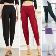 thumbnail image 1 of Pantalones harén de yoga para mujer Cintura elástica ancha modal suave suelta, 1 of 8