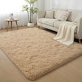 thumbnail image 6 of Janvonne Fluffy Area Rugs for Bedroom,4x6ft Soft Shaggy Bedside Rug, Indoor Floor Carpet for Kids, Dorms, Nursery Rooms, Home Decor Aesthetic,Camel, 6 of 8