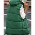 thumbnail image 6 of Fall Long Puffer Vest Women Sleeveless Hooded Reversible Fleece Sherpa Jacket Zip Up Winter Coat Outerwear Vests, 6 of 6