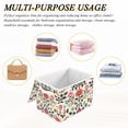 thumbnail image 6 of Yayeee Collapsible Cube Storage Bin with Lid Fabric Closet Decorative Basket with Handles, Beige Red Floral, 6 of 7