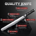 thumbnail image 3 of Slicing Carving Knife, 12 inch Brisket Knife for Meat Cutting, BBQ, Turkey – Razor Sharp High Carbon Stainless Steel Knives, Full Tang, Ergonomic Handle, Professional Chef's Knives, 3 of 4