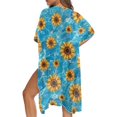 thumbnail image 5 of HELLHERO Sunflower Women's Kimono Swimsuit Coverups Elegant High Quality Fabrics Breathable Bathing Suit Cover Up, 5 of 6