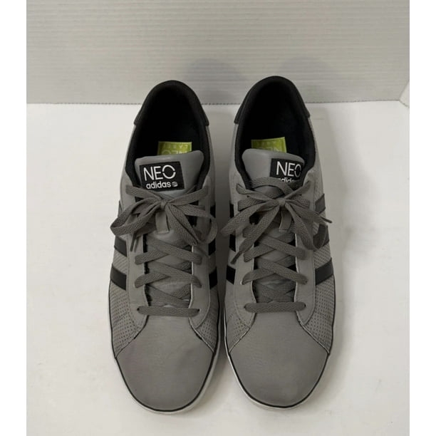 Adi-das Men’s NEO Gray/Black 3 Stripe Skateboarding Shoes Size 13