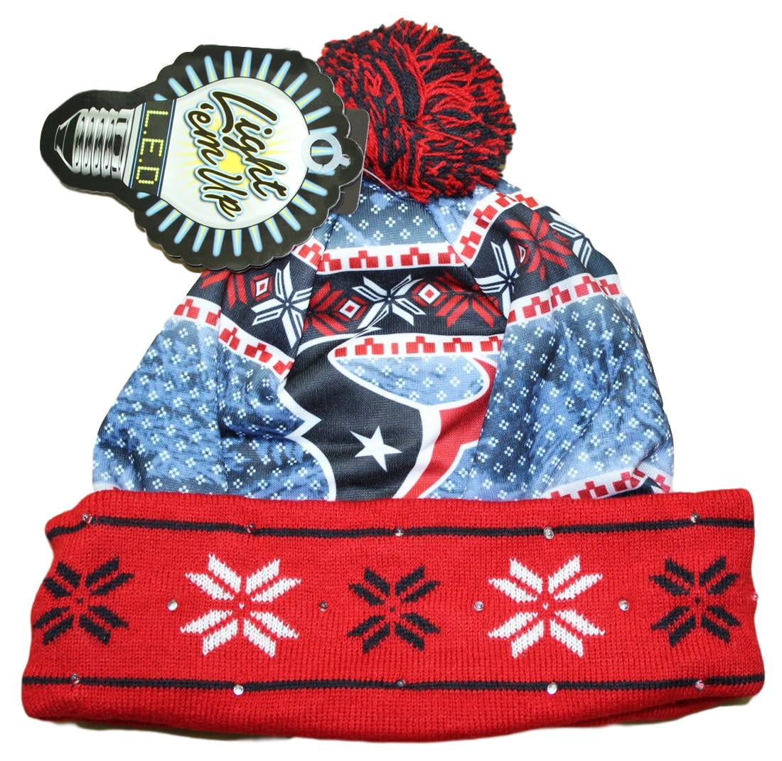 Houston Texans NFL "Ugly" LED Light Up Cuffed Knit Hat with Pom by Forever Collectibles
