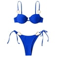 thumbnail image 4 of Daznico Women's Metal Ring Bikini Set, Underwire Push Up Top with Tie Side Bottoms,S, 4 of 4